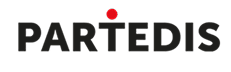 Logo PARTEDIS en caractères gris foncé, avec un point rouge distinctif au-dessus du E.